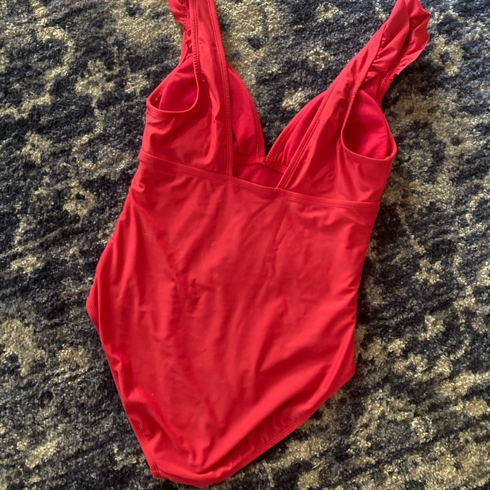 Kona Sol Ruffle Red One-Piece - Picture 4 of 8